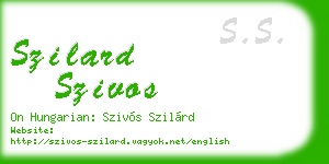 szilard szivos business card